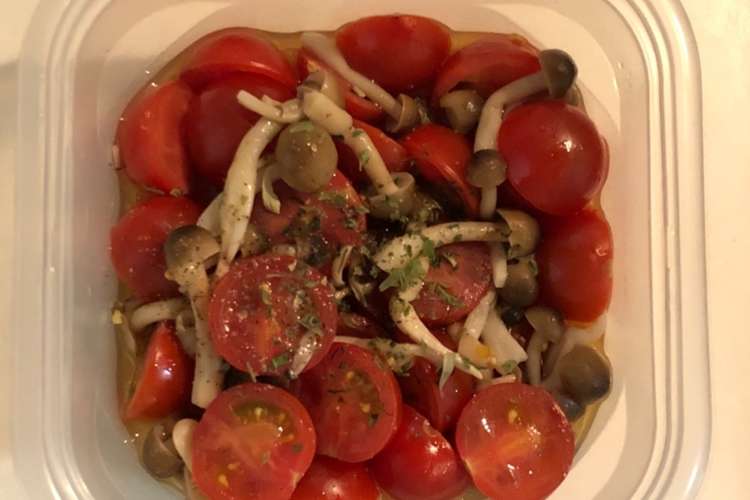 簡単3分おかず きのこトマトのマリネ レシピ 作り方 By ネネノキッチン クックパッド 簡単おいしいみんなのレシピが352万品