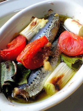 スペイン料理風 いわしのガーリックオイル
