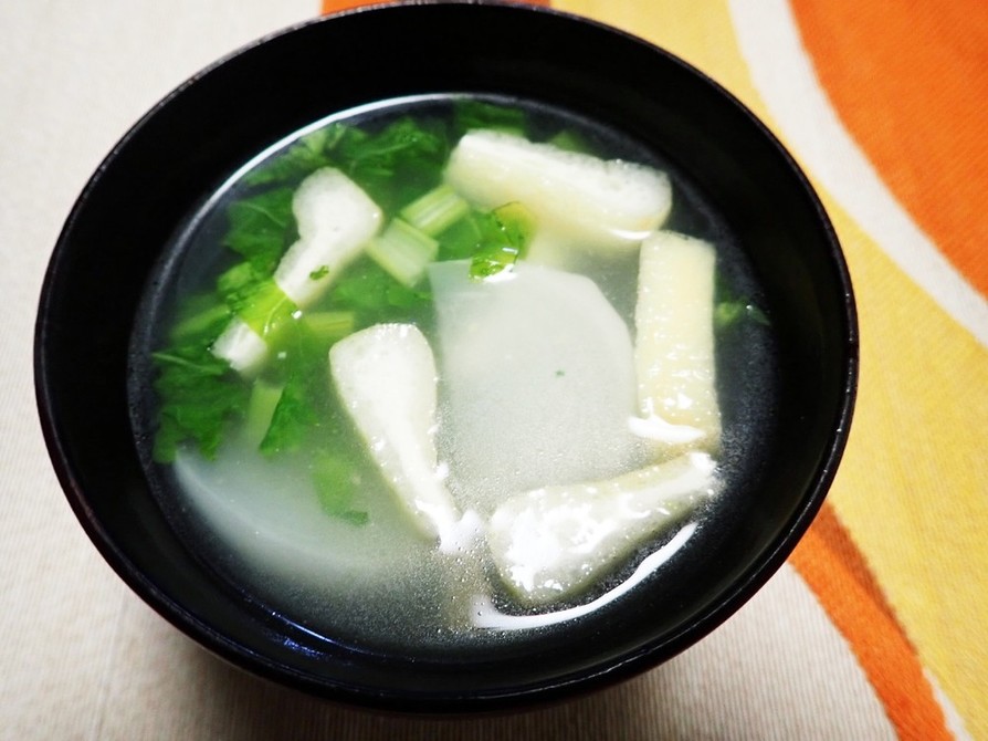 蕪と薄揚げのスープ生姜風味の画像