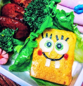 卵焼きでスポンジボブ弁当☆