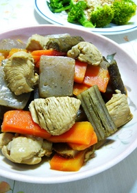 鶏胸肉と根菜の黒酢煮：レオン亭