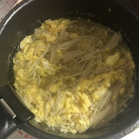 ふんわり卵のえのきスープ