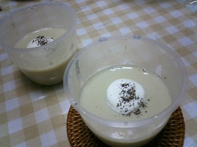 ほうじ茶豆乳ゼリー