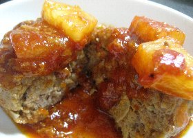 給食メニュー ハワイアンハンバーグ