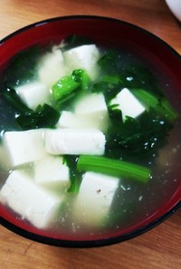春菊豆腐簡単あったかダイエット中華スープ