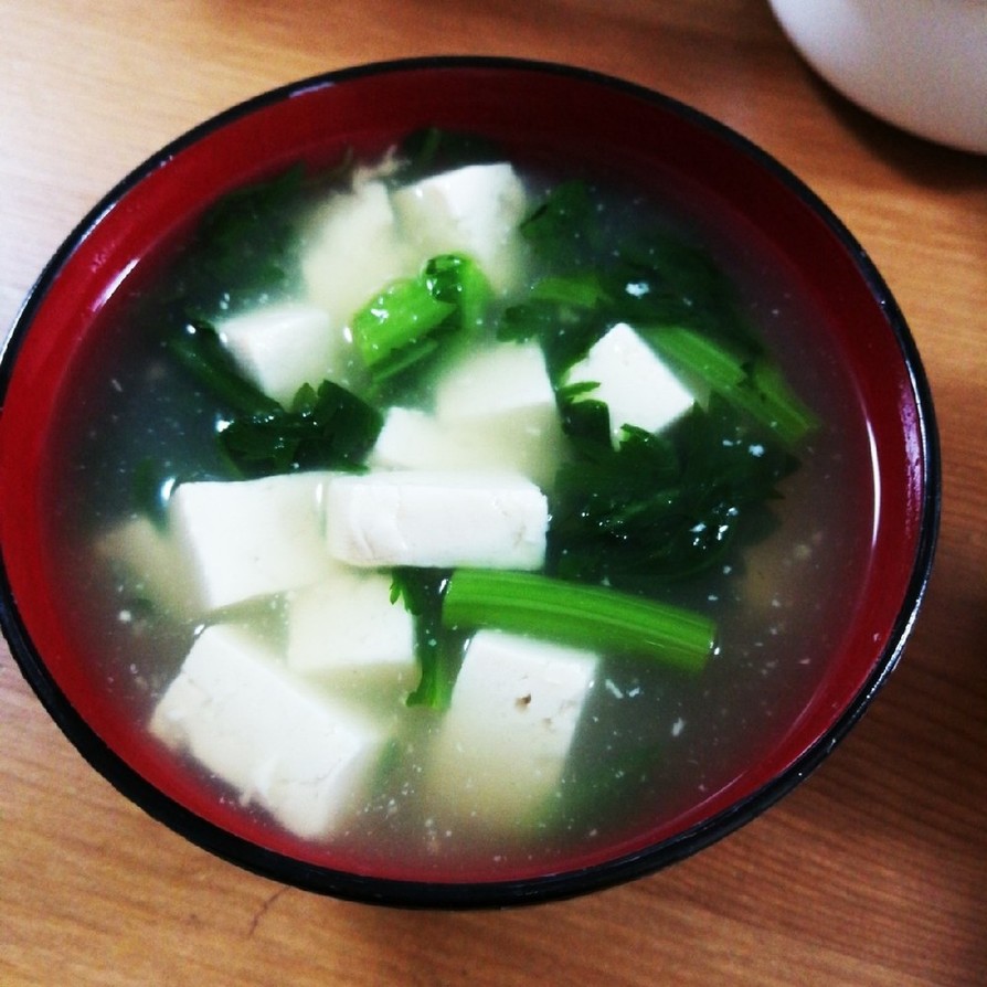 春菊豆腐簡単あったかダイエット中華スープの画像