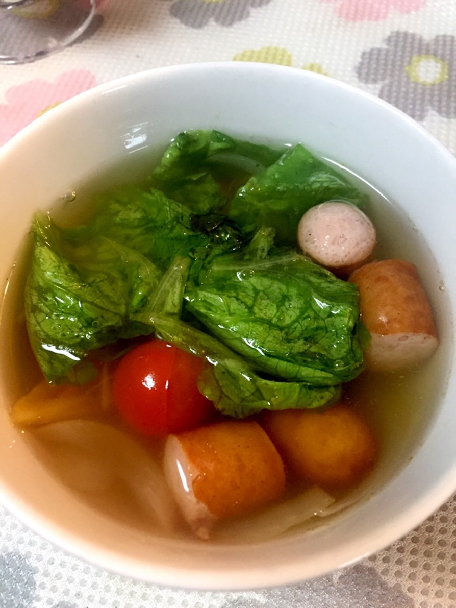 簡単シンプル、レタススープ(コンソメ味)の画像