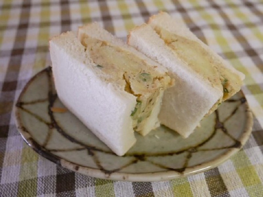 ふじっ子煮×パン、パンつくポテサラサンドの画像