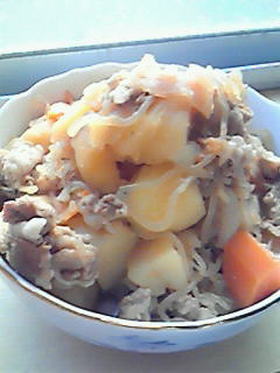 豚肉で作る!!肉じゃがだよ。