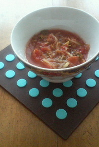 水菜とトマトの基本のスープ