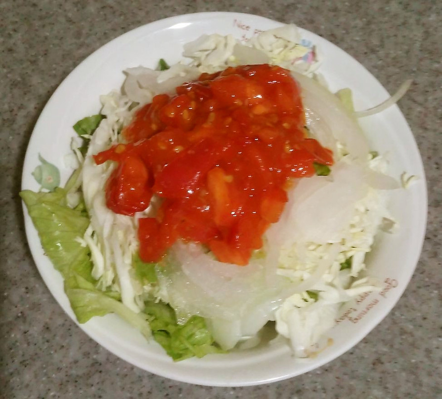 トマトのホットソースサラダの画像