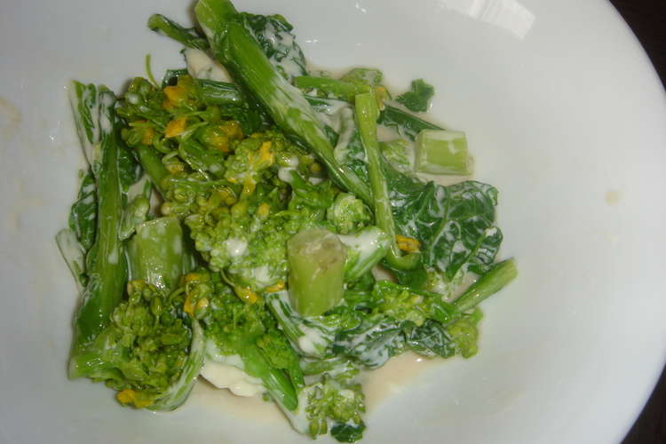 菜の花 簡単めんつゆマヨあえ レシピ 作り方 By ぬきそ クックパッド 簡単おいしいみんなのレシピが358万品