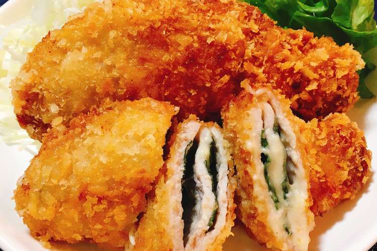 揚げずに簡単 大葉とチーズの挟み豚カツ レシピ 作り方 By 新米幸せママ クックパッド 簡単おいしいみんなのレシピが350万品