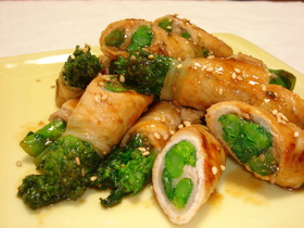 菜の花✿お肉でまきまき