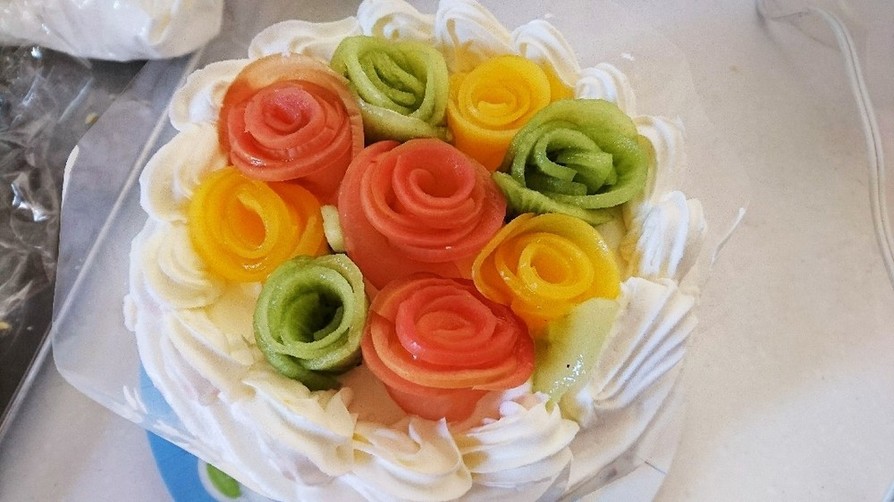 デコレーションケーキ ショートケーキ 花の画像