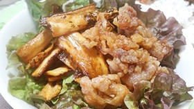 ごぼうと豚肉の揚げ漬け