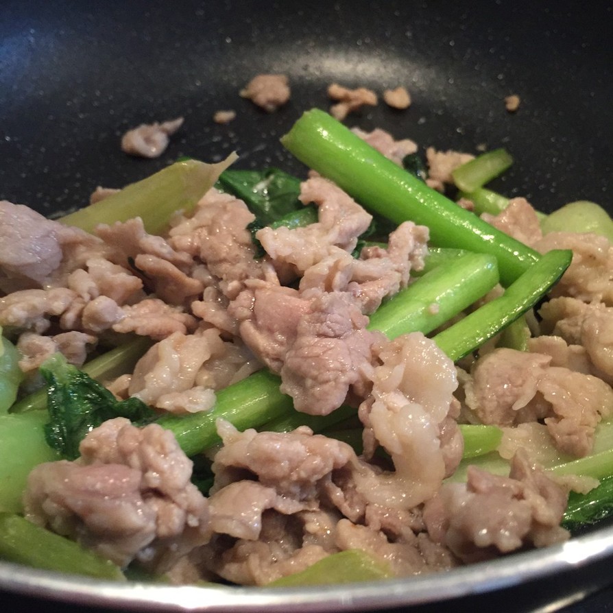 簡単♡豚肉と小松菜の野菜炒め❁*+の画像