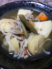 おでんダシのリメイク肉じゃがの写真
