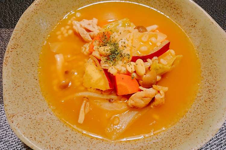 体ぽかぽかもち麦入りカレースープ レシピ 作り方 By 草津総合病院 クックパッド 簡単おいしいみんなのレシピが350万品