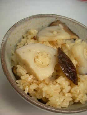 レンコンの炊き込みご飯☆