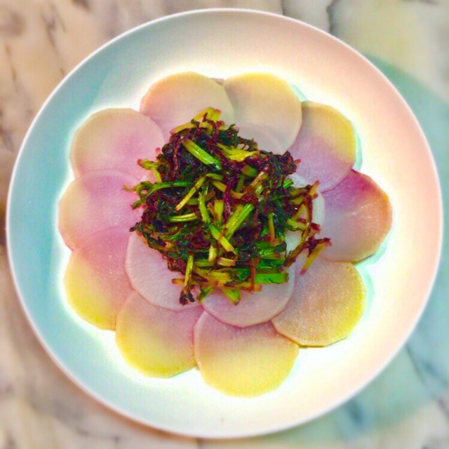 No2141大根と紫からし菜のパリパリ レシピ 作り方 By Kitchengp クックパッド
