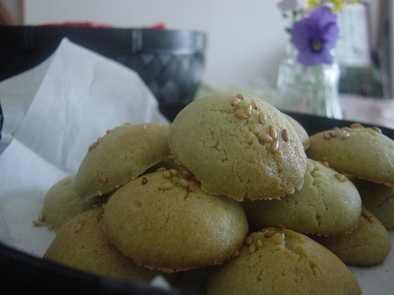 米粉とホットケーキmixで抹茶クッキーの写真