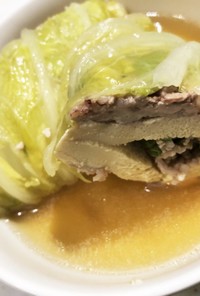 肉詰め凍み豆腐（高野豆腐可）のロール白菜