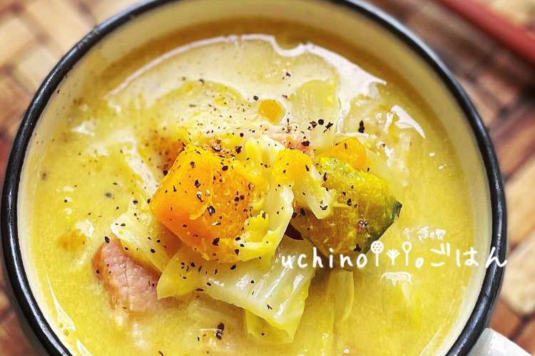 かぼちゃと白菜の豆乳コンソメスープ レシピ 作り方 By Mikana クックパッド