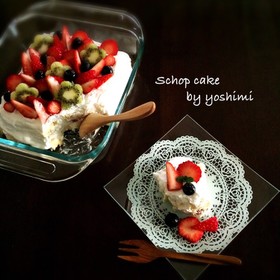 市販のスポンジで簡単スコップケーキ♡