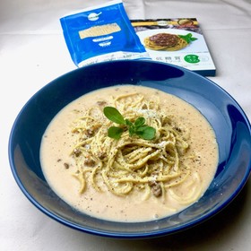 糖質制限!豆乳ミートクリームパスタ