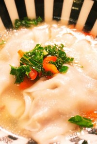 わんこ飯♪鹿肉の水餃子スープ