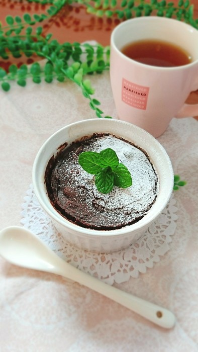 レンジで簡単☆米粉の濃厚チョコケーキ。の写真