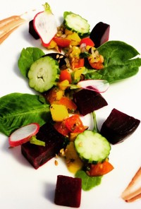 ビーツと新鮮野菜のサラダ