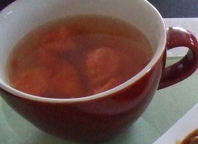 枝豆とトマトのスープの写真