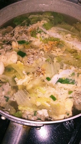 餃子の余りの具で☆中華風スープ☆
