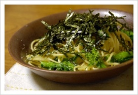 明太子と菜の花のスパゲッティ