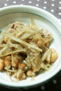 菊芋と大豆の煮物(きんぴら風)
