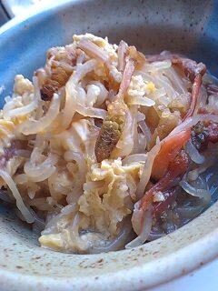 つくしと糸こんにゃくの卵とじ