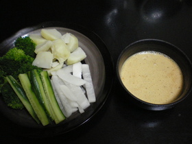 温野菜納豆ソースがけ