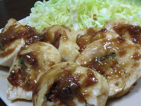 お酒でやわらか梅ダレで鶏しそ巻☆