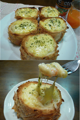 フランスパンDE簡単パングラタン*エビ*