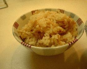 なめ茸茶漬けの炊き込みご飯