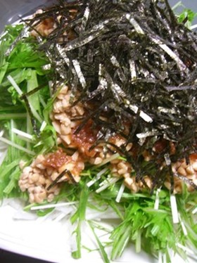 さっぱり☆水菜と納豆の梅サラダ