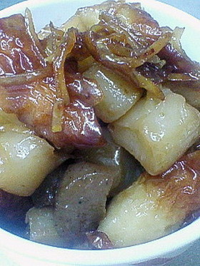 こんにゃく&ちくわの甘辛炒め煮♪