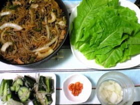 チャプチェを韓国風すき焼きのプルコギ味で