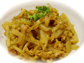 簡単☆ヤーコンとツナのカレー粉炒め