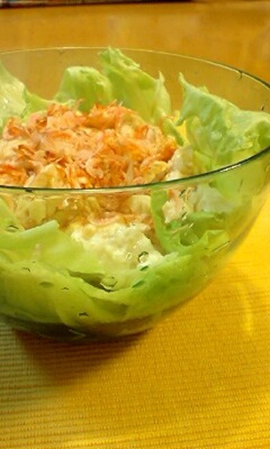 ひやっこ豆腐のレタスサラダの写真