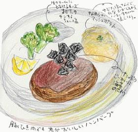 定番、家の海苔のっけハンバーグ