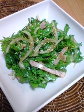 生でもイケる♪春菊のサラダ
