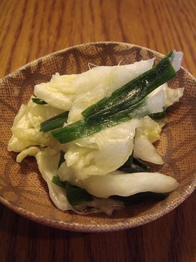 ○。白菜とニラのごまこぶ簡単浅漬け。○